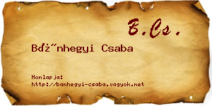 Bánhegyi Csaba névjegykártya