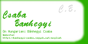 csaba banhegyi business card